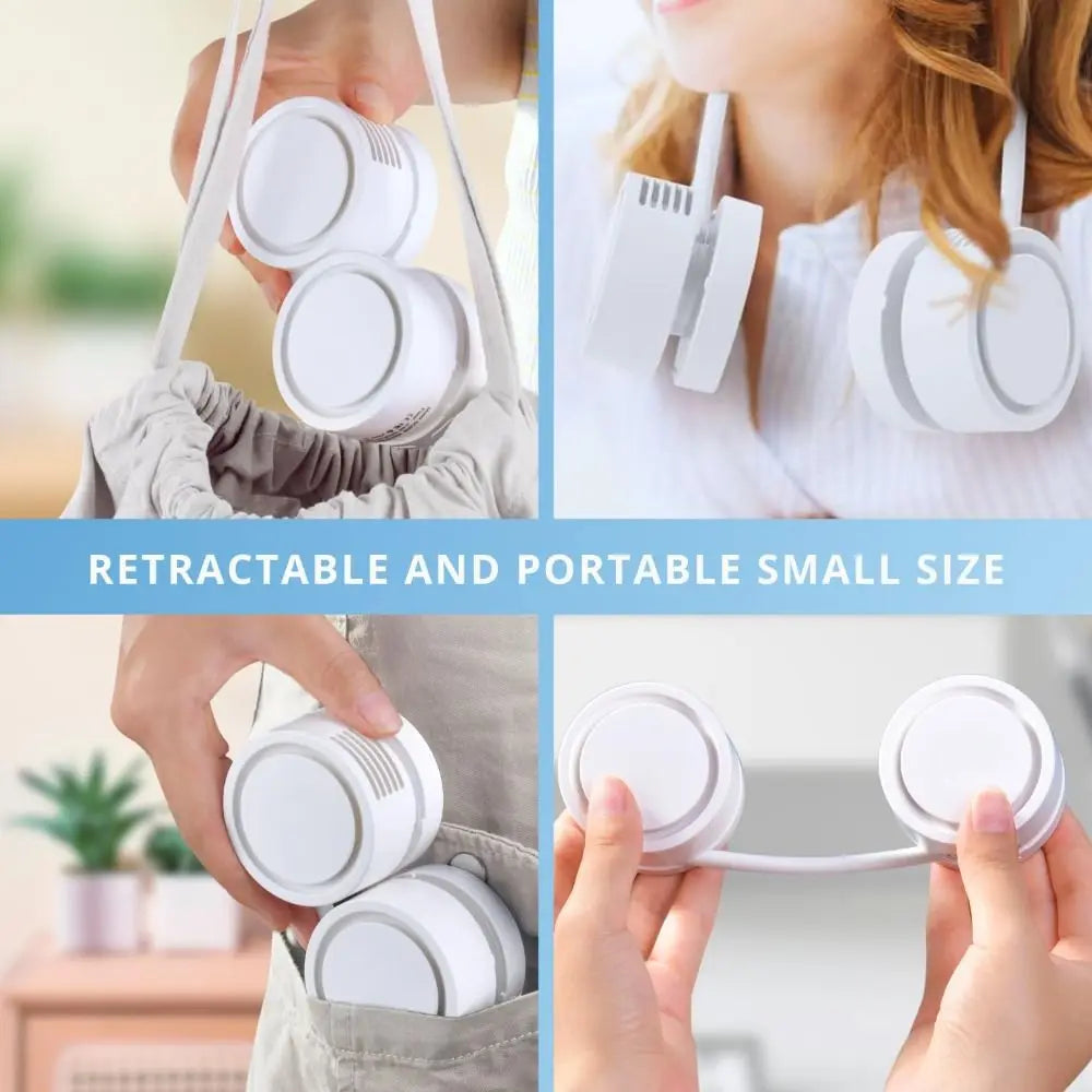 3 Speeds Neck Fan Foldable Long Battery Life Portable Hands-free Vue