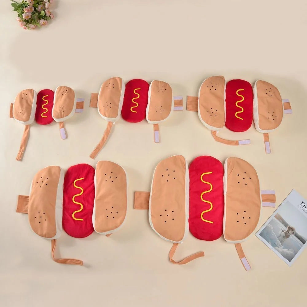 Hot Dog Plush Dog Costume Funny Pet Clothes For Small Medium Corgi Dachshund Cute Halloween Party Birthday Photo Prop Gift Vue A1 B3