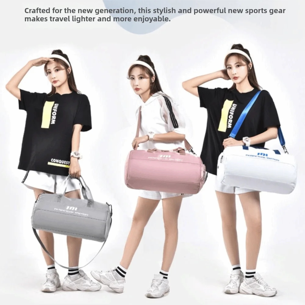 Wet Dry Separation Gym Bag Large Capacity Shoe Compartment Yoga Bag Bottle Pocket Wet Pocket Basketball Bag Gym Use Vue