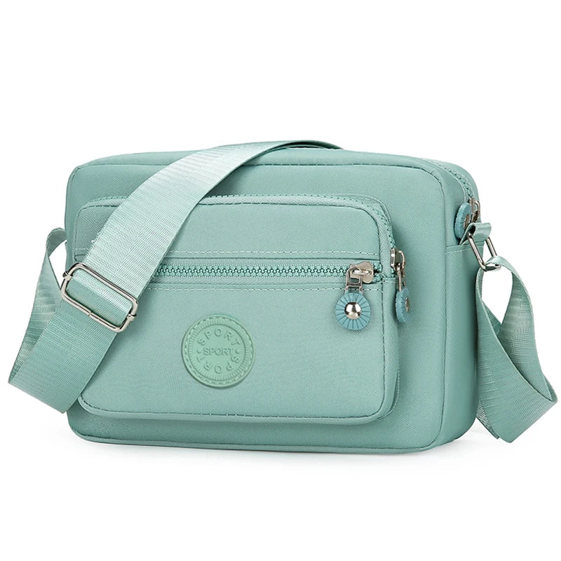 Women's Solid Multi-pocket Crossbody Bag Multi-functional Shoulder Vue green