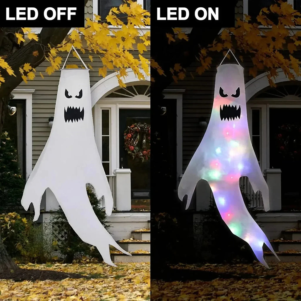 1-4PCS Halloween LED Floating Ghost Decor Hanging Haunted Blow Up Figures Glow for Party Yard Decoration Props Vue