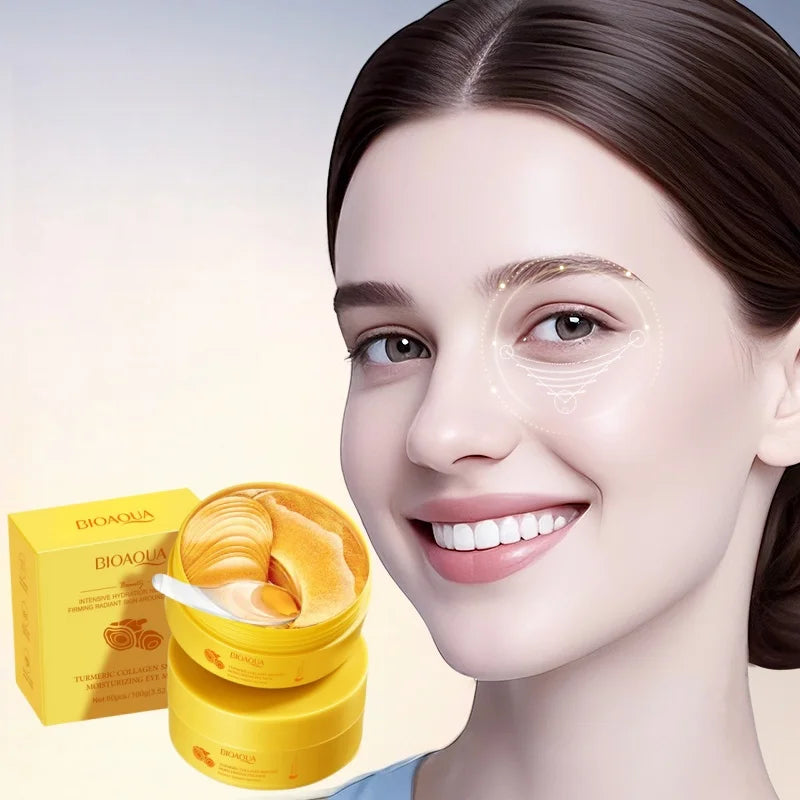 Turmeric Collagen Eye Mask. Contains Curcumin, Which Moisturizes the Skin Around the Eyes. Makes Skin Smooth and Shiny. Vue 100g