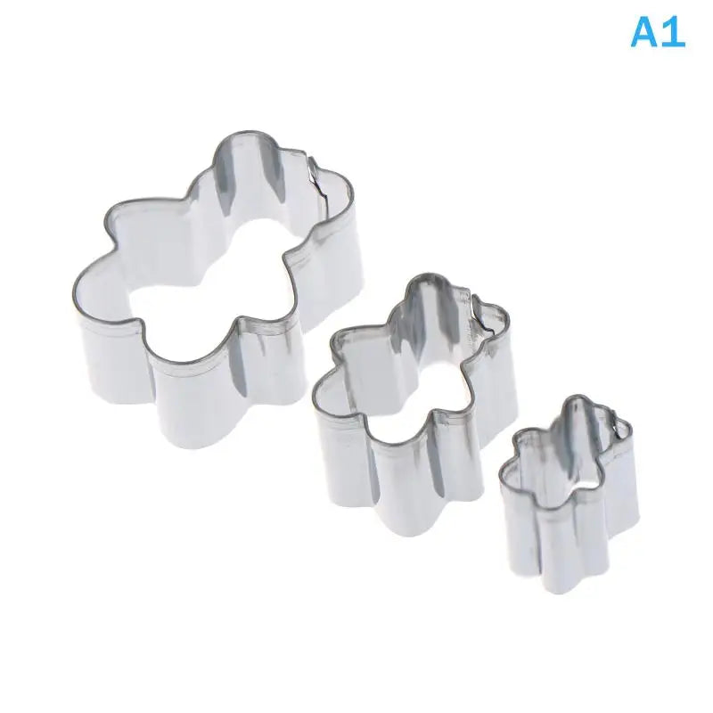 Heart and Flower Cookie Cutters 3 Size Stainless Steel Fondant Molds Set for Cake Decorating Creative Baking Vue Bear
