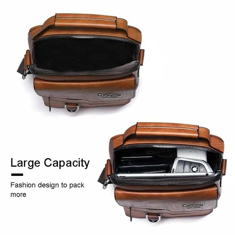 Sleek Multi-color Faux Leather Crossbody Bag Adjustable-strap