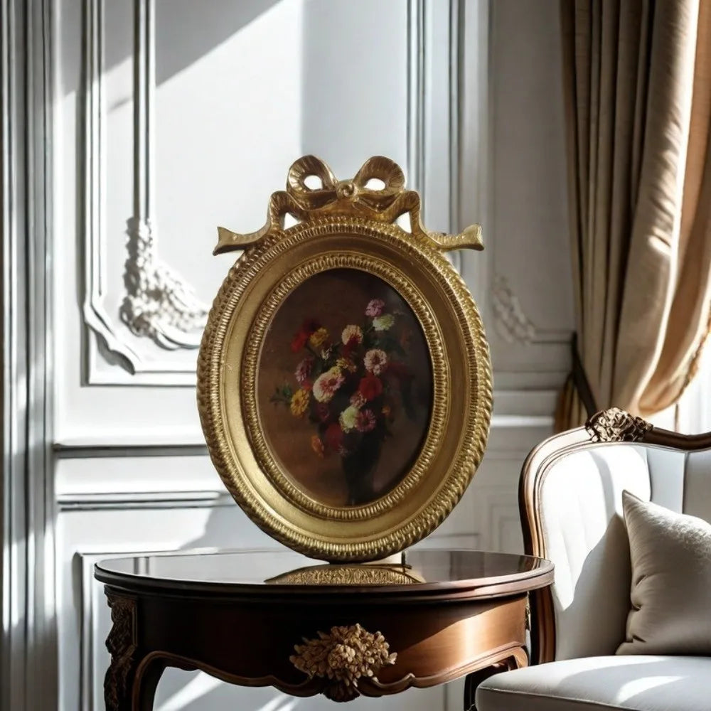 Exquisite European Style Vintage Photo Frames Gold Retro Photo Display Holders Creative Classical Resin Picture Frame Bedroom Vue