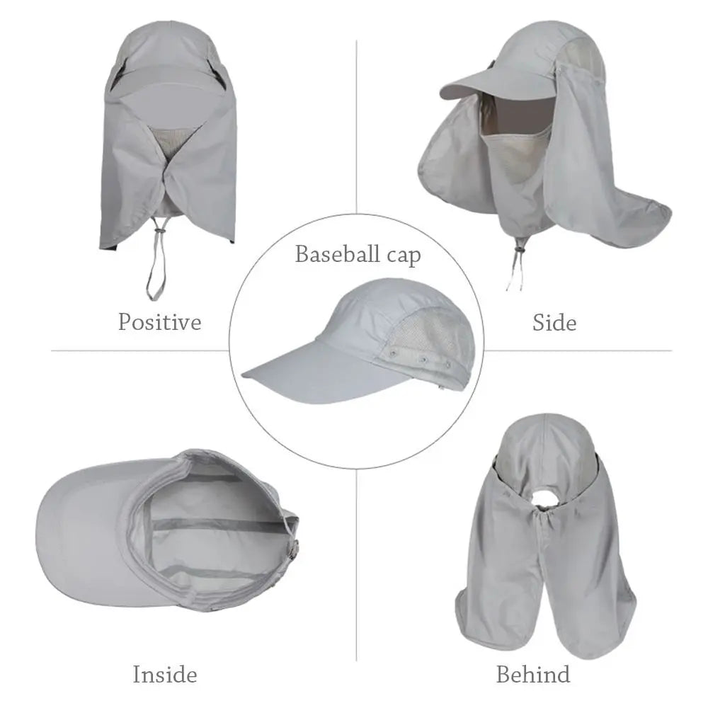 Neck Face Breathable Adjustable Sunshade Hat Fishing Sun Baseball Cap
