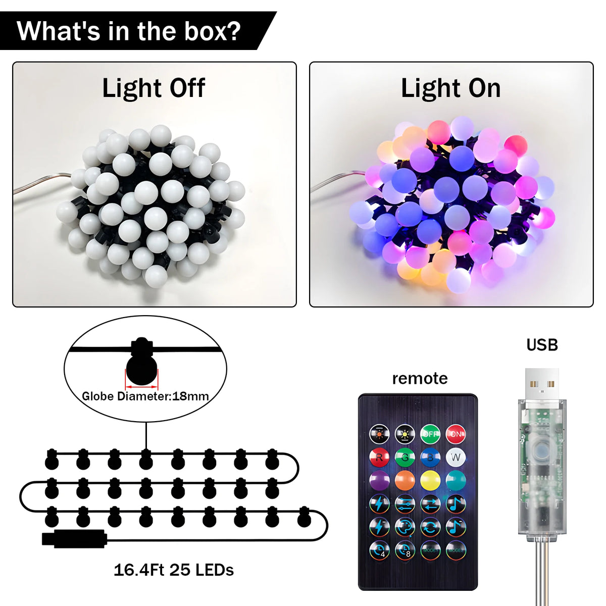 WS2812B RGB LED String Garland Light 10m 5m Smart IC APP Bluetooth Remote Fairy Lights Dreamcolor Garden Party Christmas Decor Vue 5M 25 LED