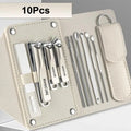 5 10Pcs Nail Clippers Set Manicure Tool Professional Kit with Rotating Leather Bag for Personal Care and Salon Use Vue 10pcs