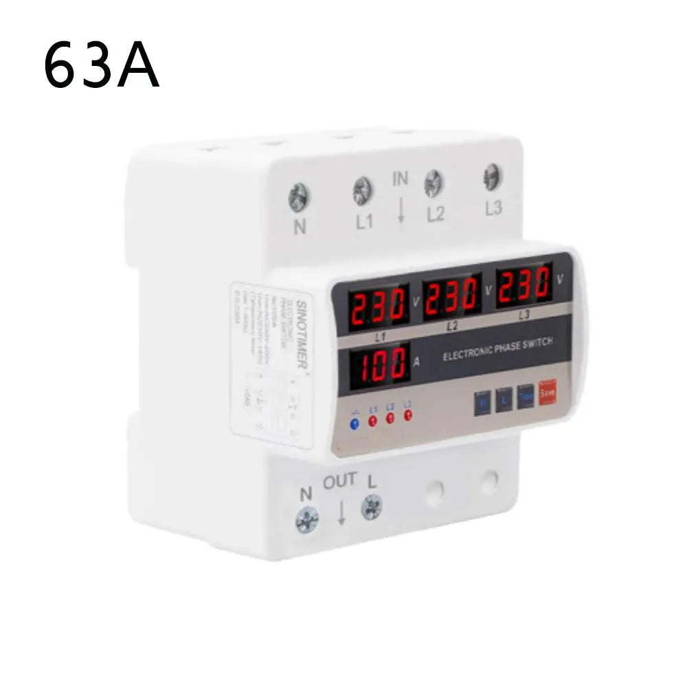 STVP-935S 40A 63A 80A 100A 3 Phase Over Voltage Under Voltage Protector Automatic Transfer Switch Phase Uninterrupted Protector Vue