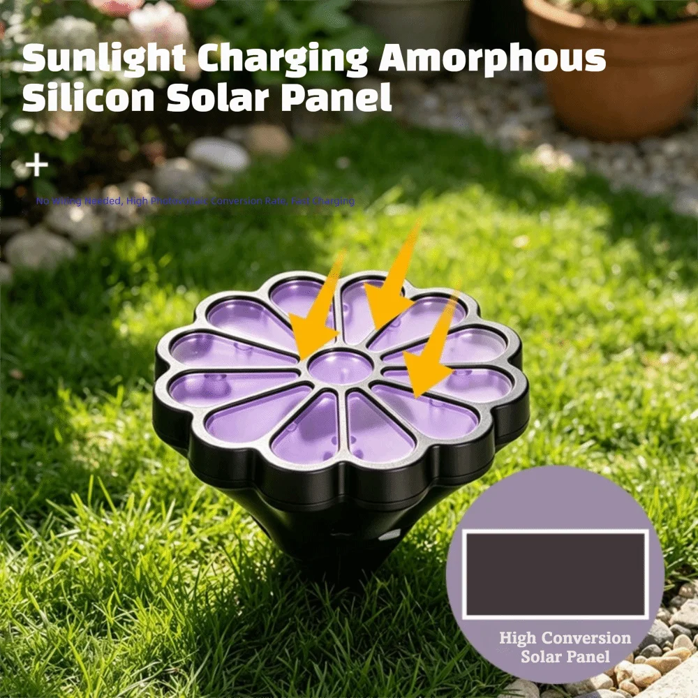 Waterproof Solar Daisy Flower Stake Lights LED Petal Shape Solar Flower Lights Decorative Ambient Simulation Daisy Vue