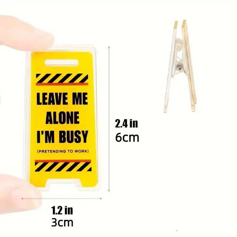 Acrylic Desk Decoration Leave Me Alone I'm Busy Humorous Office Vue