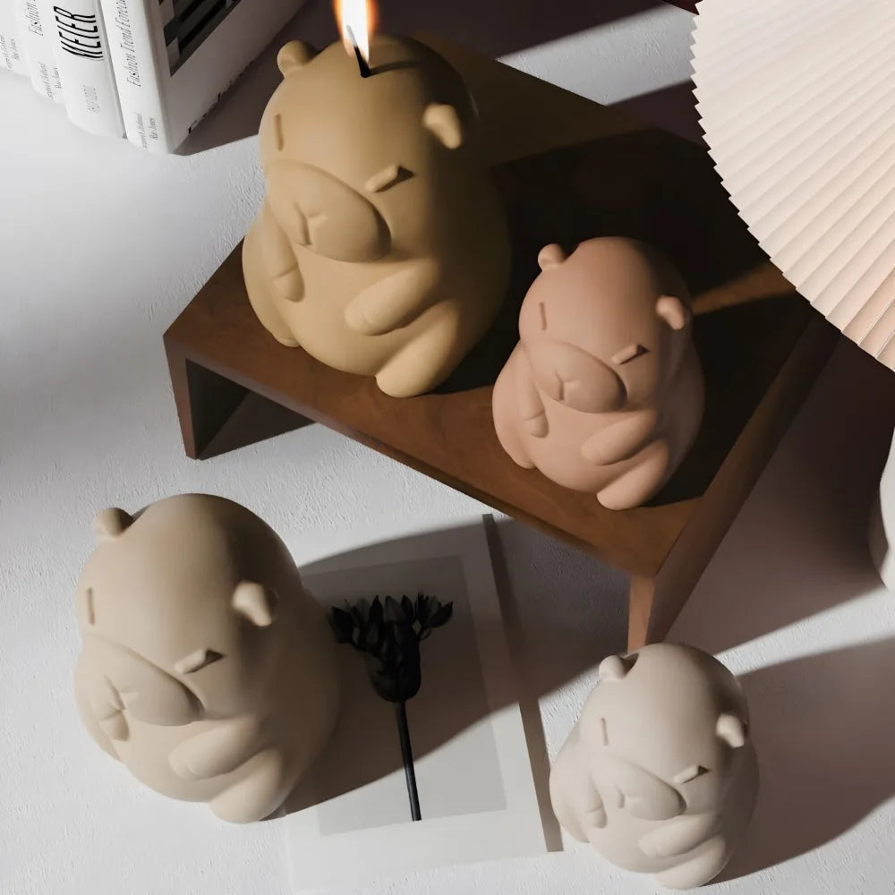 Standing Capybara Scent Candle Silicone Mold 3D Animal Resin Plaster Making Supplies Handmade Drip Glue Car Decor Birthday Gifts Vue