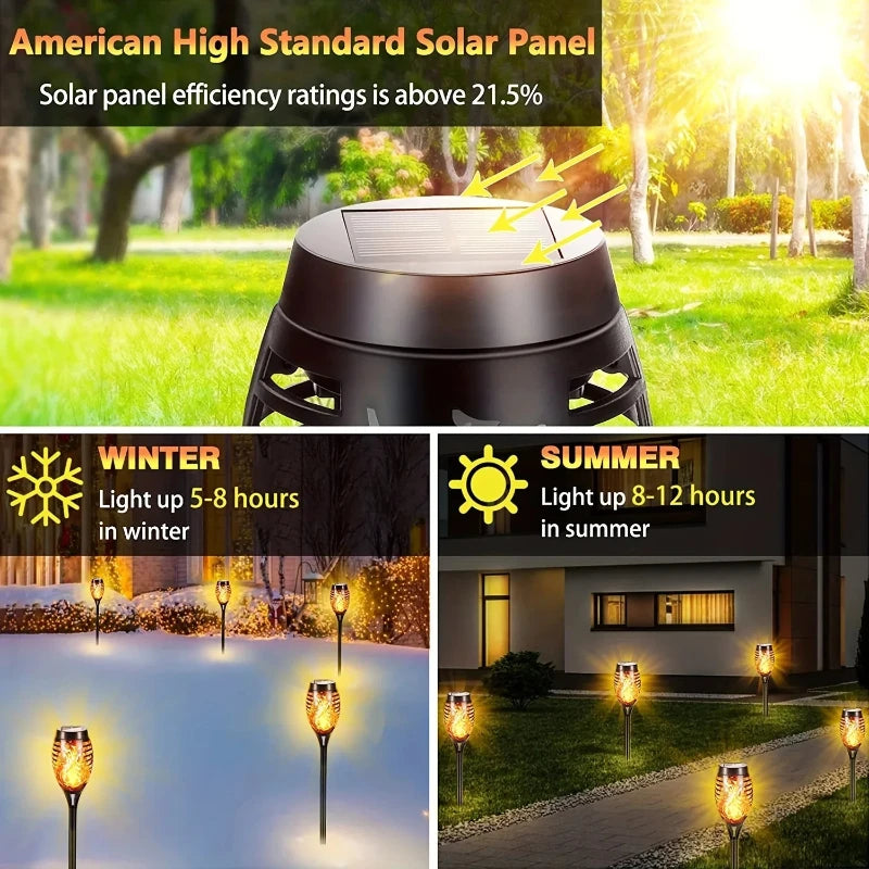 12LED Solar Flame Light Outdoor,Waterproof 12LEDs Torches Landscape Lamp for Outdoor Courtyard Garden Yard,Halloween Decorations Vue
