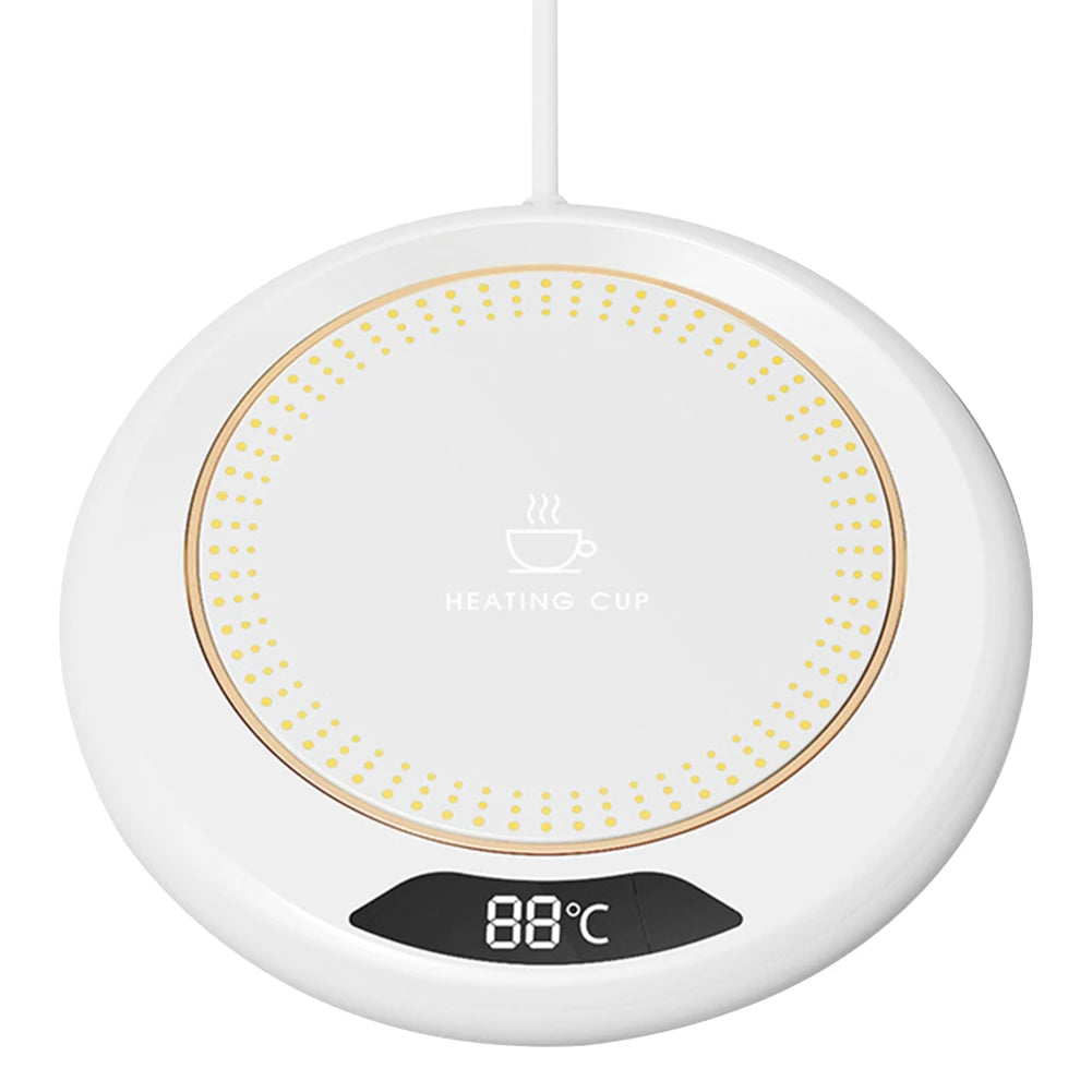 1-3PCS Intelligent Coffee Cup Heater with Thermostat, Coaster, and Gravity Switch - Perfect for Hot Coffee, Tea, Espresso, Milk Vue WHITE