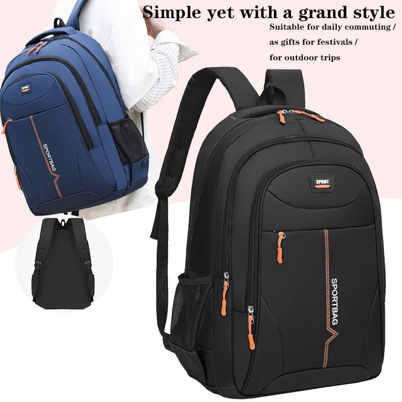Functional Multi-pocket Backpack Secure Zip Closure Nylon Daypack
