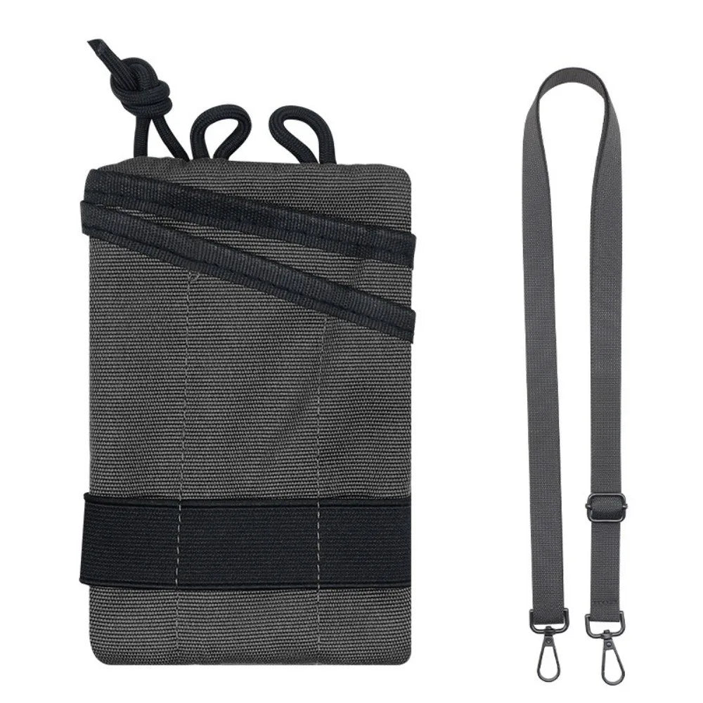 Compact Mini EDC Tool Bag Durable Lightweight Belt Waist Pack Waterproof Shoulder Straps Card Key Pouch Utility Tool Vue Black With Straps