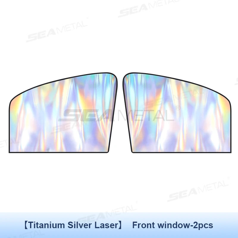 SEAMETAL 2Pcs Magnetic Car Side Window Sun Shade Curtains Front/Rear Window Sun Protection Cover UV Blocking Car Privacy Curtain Vue Front 2Pcs China Mainland