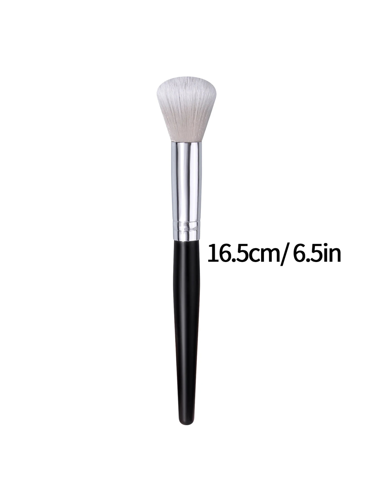 1PCS Fluffy Blush Makeup Brush, Black Long Handle Silver Ferrule Soft Synthetic hair Precise Cheek Blending Brush Free Shipping Vue