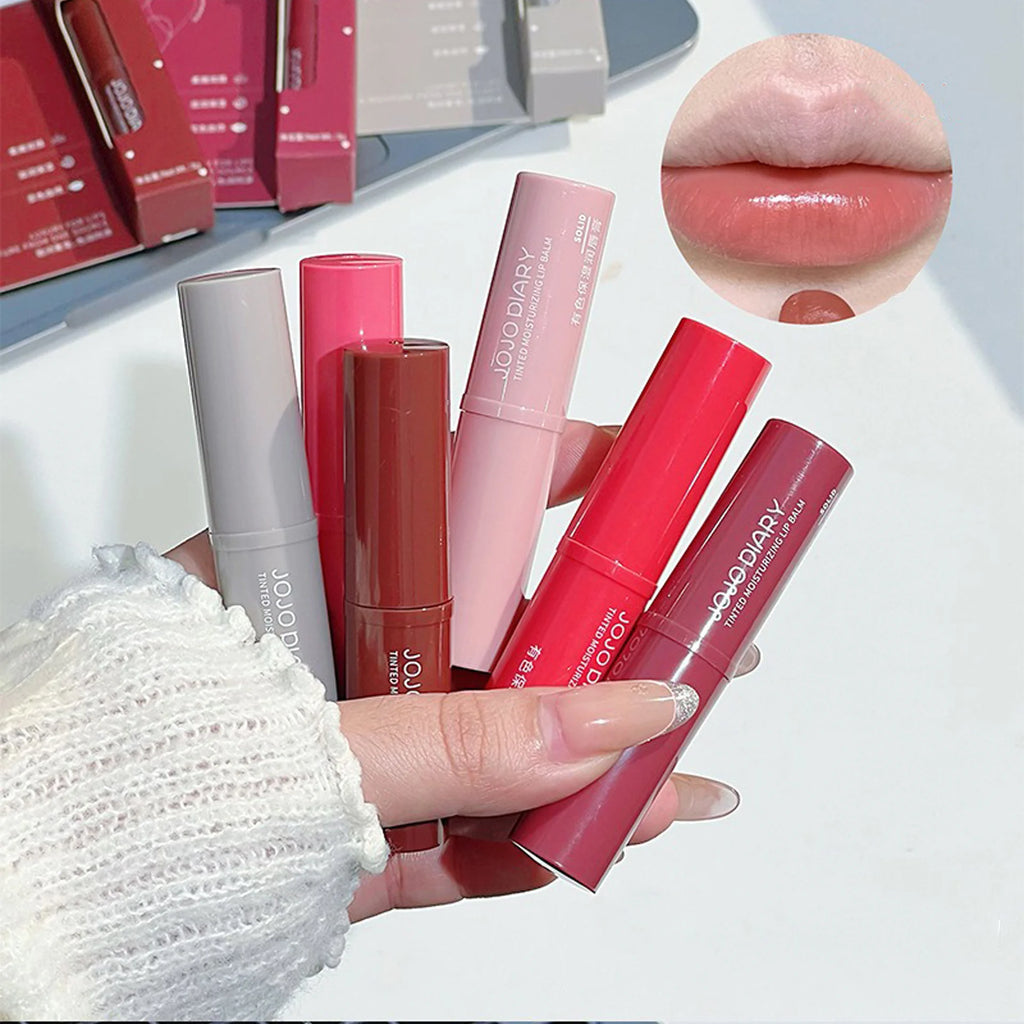 1Pc Pink Colored Lipsticks Waterproof Moisturizing Mirror Lipstick Lip Balm Natural Long-Lasting Makeup Valentine's Day Gift Vue