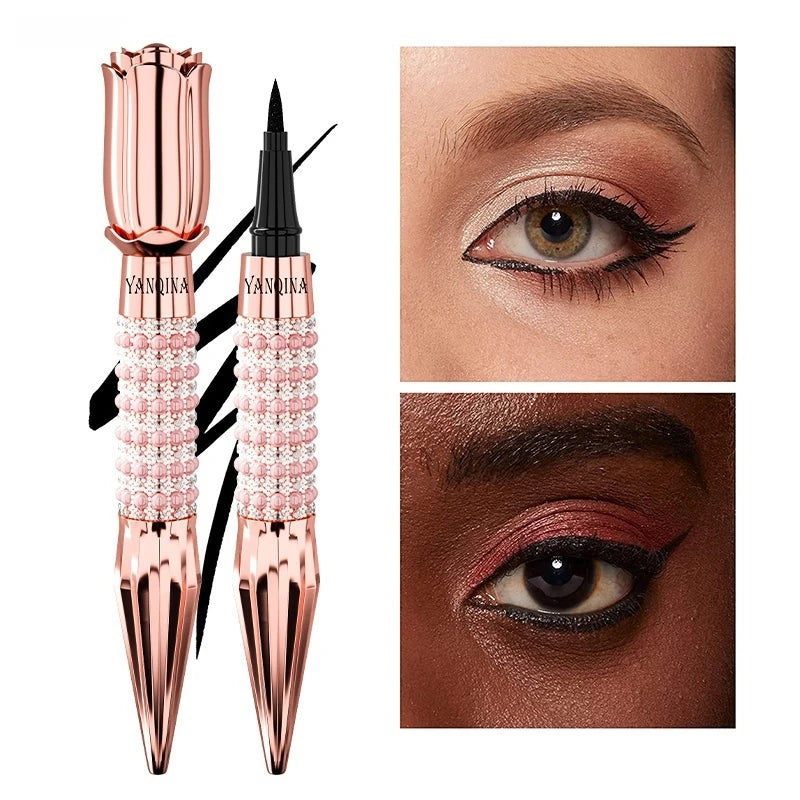 Yanqina Precision Liquid Eyeliner Pen - Long-Lasting, Waterproof, Smudge-Proof, Quick-Drying Black Eyeliner with a Shiny Design Vue