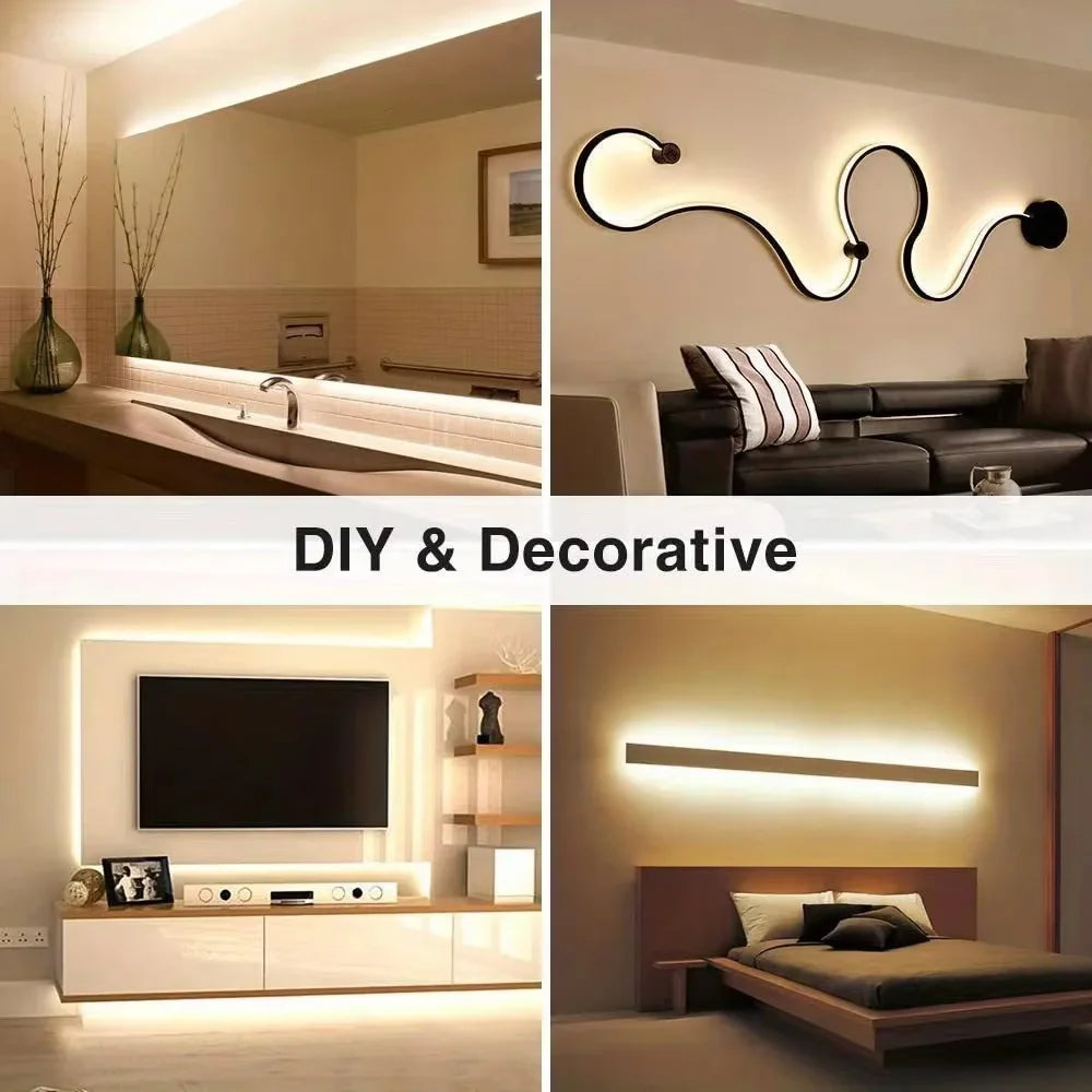 COB LED Lights Touch Dimmer Flexible Diode Tape COB Lights Strip 5V USB Powered for Cabinets TV Backlight Room Decor Vue