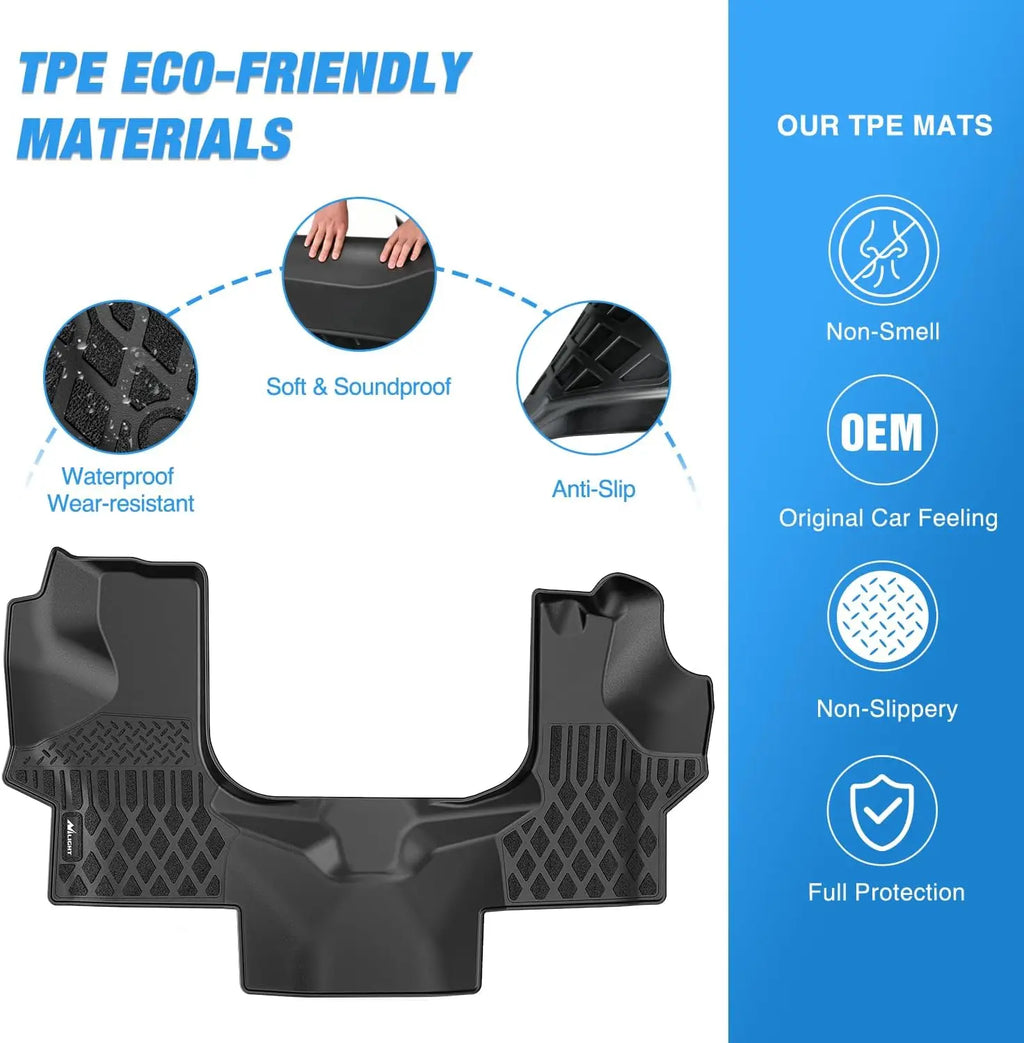 Nilight TPE Floor Mats for Chevy Express GMC Savana 1500 2500 3500 2015 2016 2017 2018 2019 2020 2021 2022 2023 2024 2025 All Weather Custom Fit Heavy Duty Floor Liners Vue