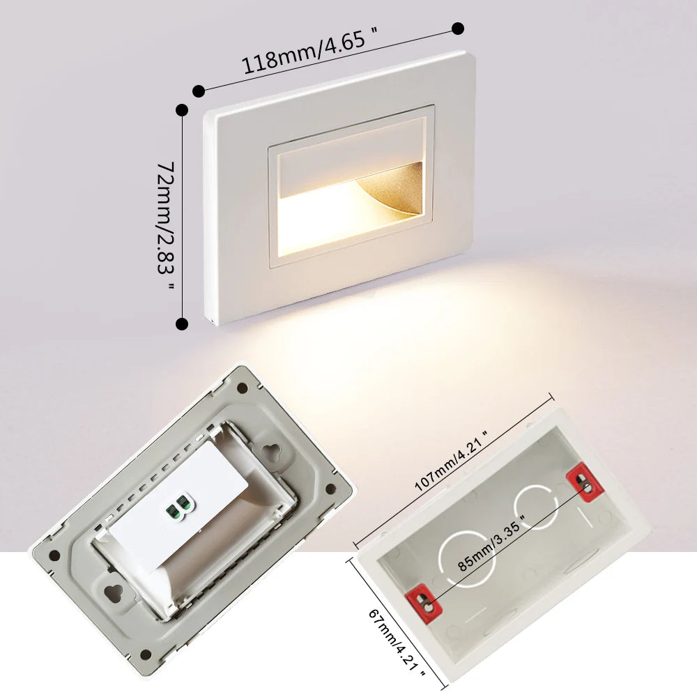 SANDIY LED Recessed Step Light PIR Motion Sensor Wall Sconce LED Motion Sensor Sconce Vue