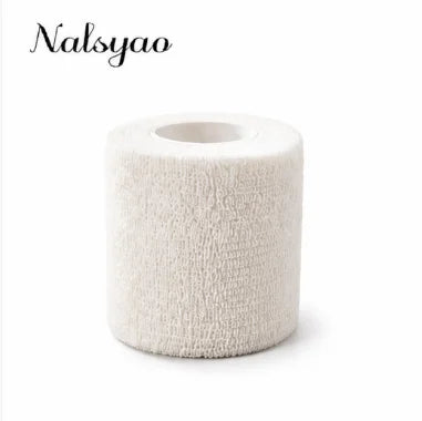 5 Pcs 2.5/5/7.5/10cm Self Adhesive Elastic Bandage Cohesive Non-woven Wraps Tape Disposable for Sports Fixing Wrist Leg Finger Vue 5pcs 5CM White A170