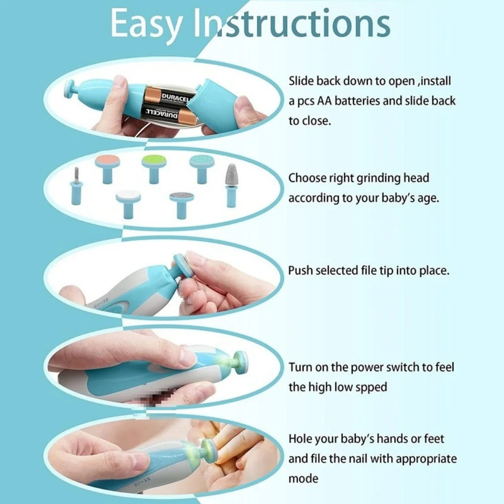 Baby Electric Nail Trimmer Kid Nail Polisher Tool Baby Care Multifunctional Fingernail Cutter Trimmer Infant Manicure Set Vue
