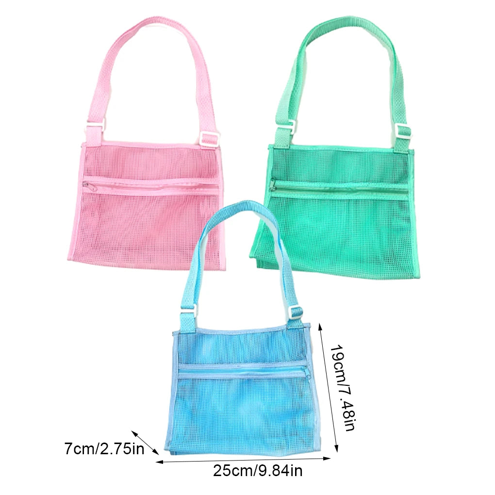 Beach Mesh Bag Handbag Outdoor Camping Picnic Travel Pouch Toys Tote Vue