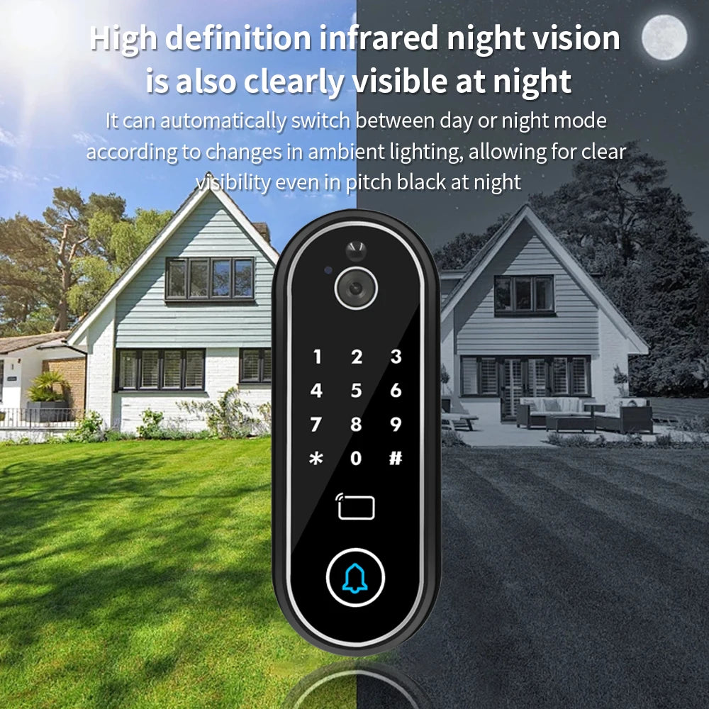 Visual Intercom System Support Tuya APP Access Control System Infrared Night Vision RFID Card ID+IC with Monitoring Storage NFC Vue