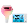 Solar Powered Outdoor Pool Thermometer LED Display Water Temperature Meter Waterproof Pool Tub GRB LED Light Temperature Gauge Vue Red