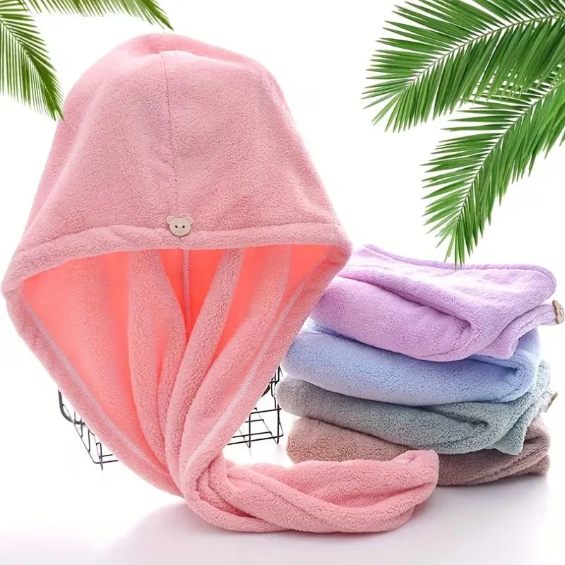 1-10PCS Ultra Absorbent Quick Dry Towel Head Wrap Wringing Hair Turban Womens Super Soft Hair Drying Cap Bath Accessories Vue