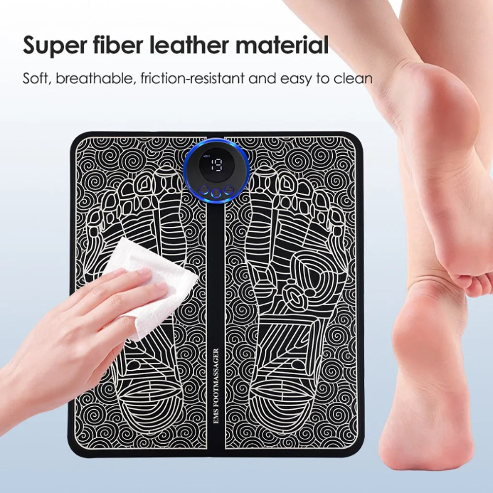 Rechargeable EMS Foot Massager Pad Remote Control Portable Muscle Stimulator Mat Foot Pain Relief Relax Tool Home Sports Fitness Vue
