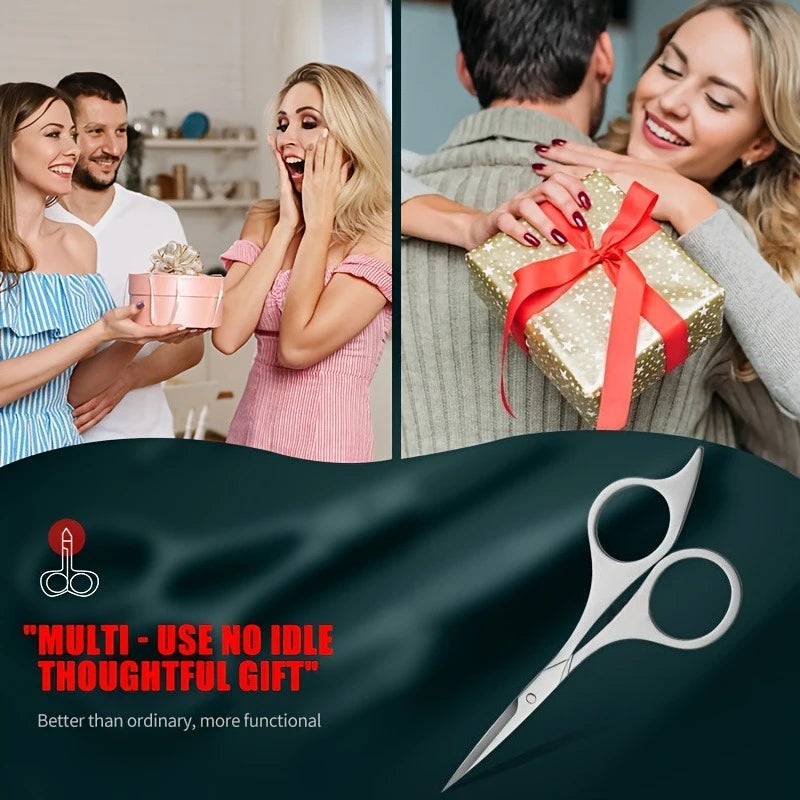 Professional Stainless Steel Scissors, Ergonomic Design, High Precision Blade, Sharp and Durable, Suitable for Eyebrow Trimming Vue