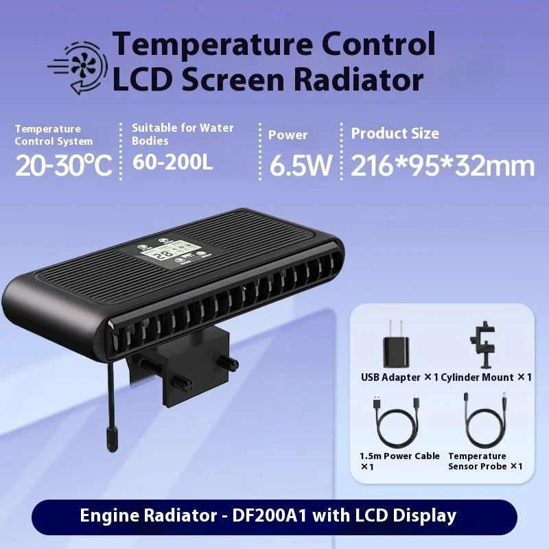 Silent Fish Tank Cooling Device Automatic Temperature Control Water Cooling Machine for Aquatic Plants Aquarium Cooling Fan Vue