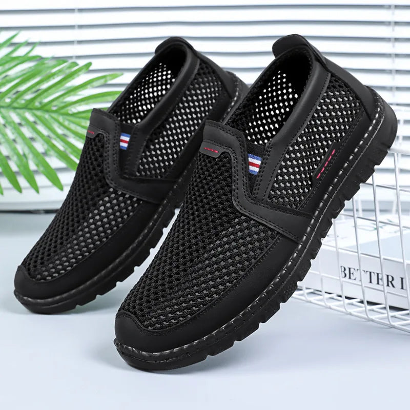 Men's Mesh Breathable Slip-On Flat Shoes | Sizes 39–47 Men's Slip-On Shoes Vue