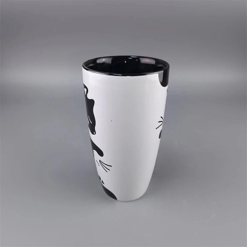 Ceramic Cat Large Capacity Mug Cute High Aesthetic Porcelain Coffee Cup For Home Office Desk Cat Lovers Gift For Women Teens Vue
