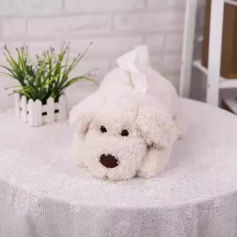 Cute Cartoon Dog Tissue Box Soft Creative Napkin Storage Holder Comfortable Tissue Cover Living Room Vue