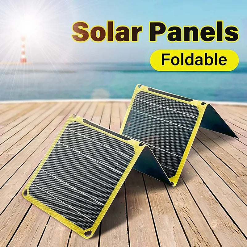 ETFE Solar Panel 30W 40W High Power Monocrystalline Waterproof Foldable Outdoor Cells Battery Charger for Mobile Phone Travel Vue