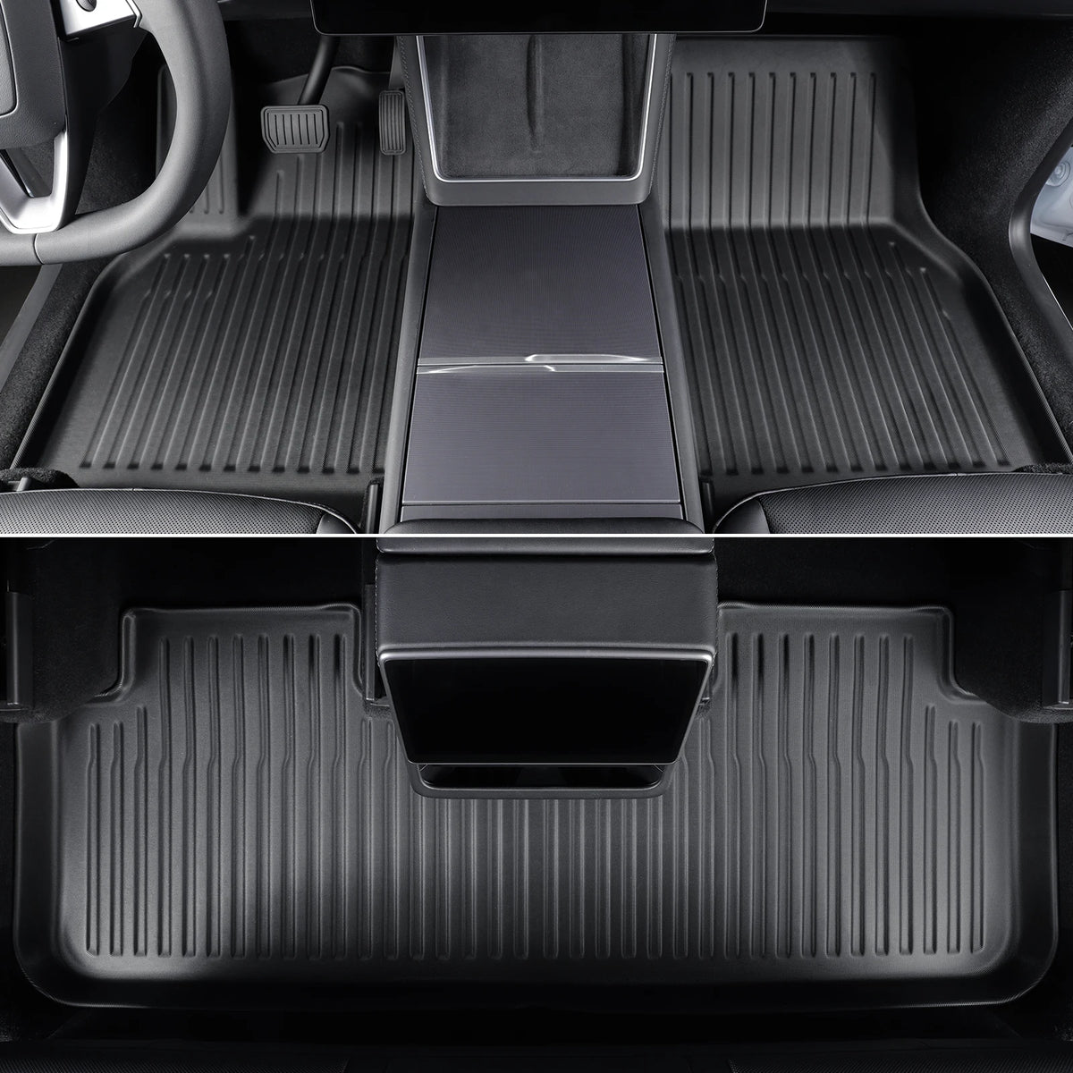 Smabee Left Drive for Tesla Model Y Launch Juniper/Y RWD Standard 2025 2026 Car Floor Mats With Door Sill Protective Cover Black Vue