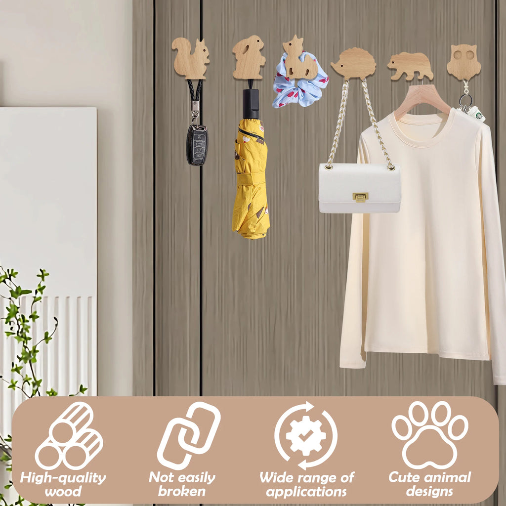6-Pack Animal Wooden Drawer Knobs & Cabinet Handles for Kids Cabinet Knobs Vue