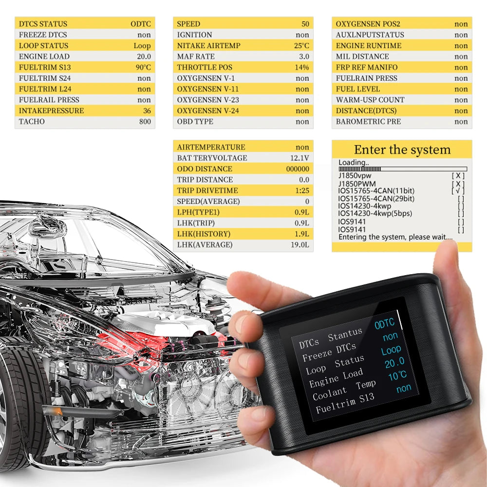 HD P10 OBD2 HUD Car Head Up Display Digital Speedometer Auto on-board Computer with Speed RPM Temperature Voltage Alarm Vue