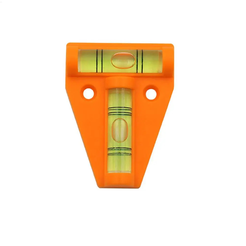 1Pc Mini T Type Spirit Level Measurement Instrument Triangular Level T-type Spirit Bubble Shell Plastic Measuring Tools for RV Vue Orange