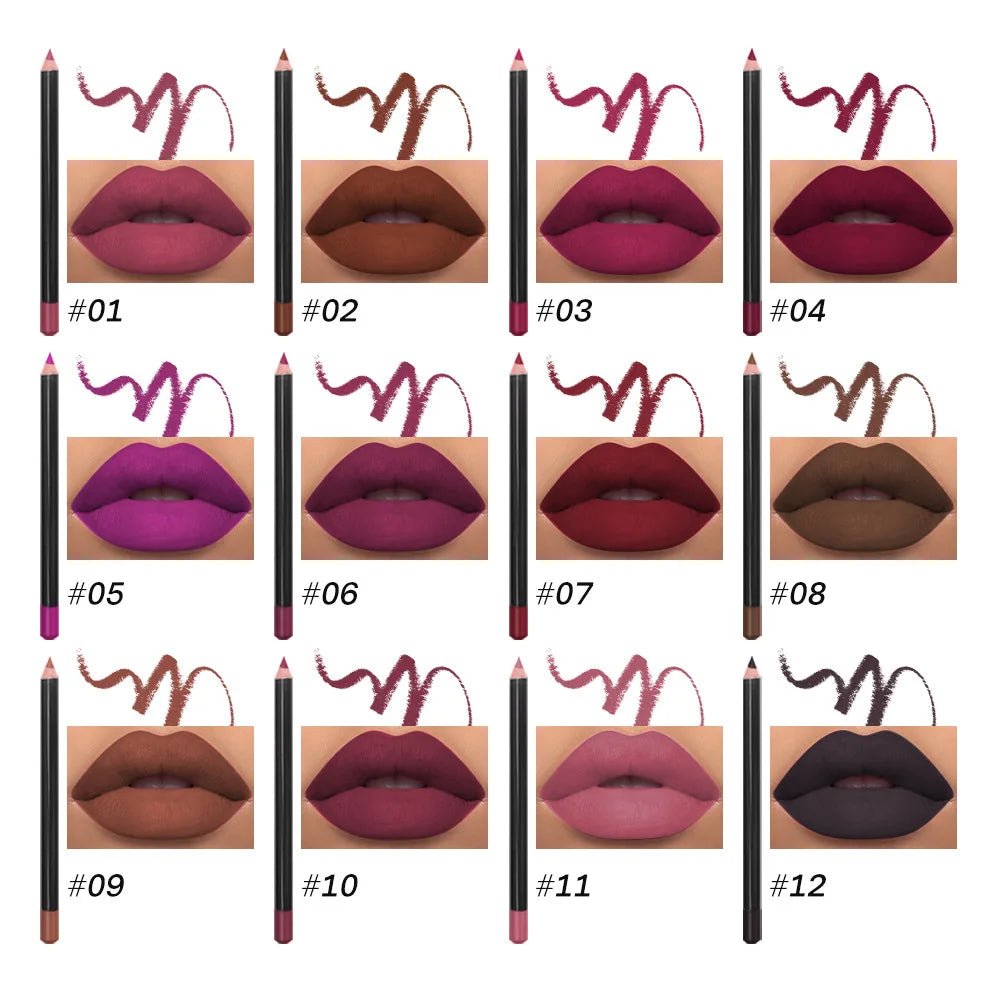 10sets Lip Liner 6Pcs Private Label Cosmetics Lipliner Waterproof Lip Pencils Matte Waterproof Colorful Silk Lipstick Pen Bulk Vue