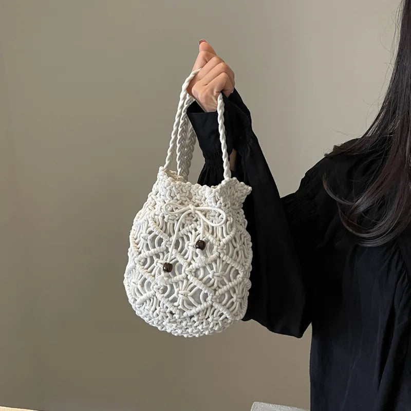 Cotton Rope Woven Women's Shoulder Bag Bohemian Handmade Crossbody