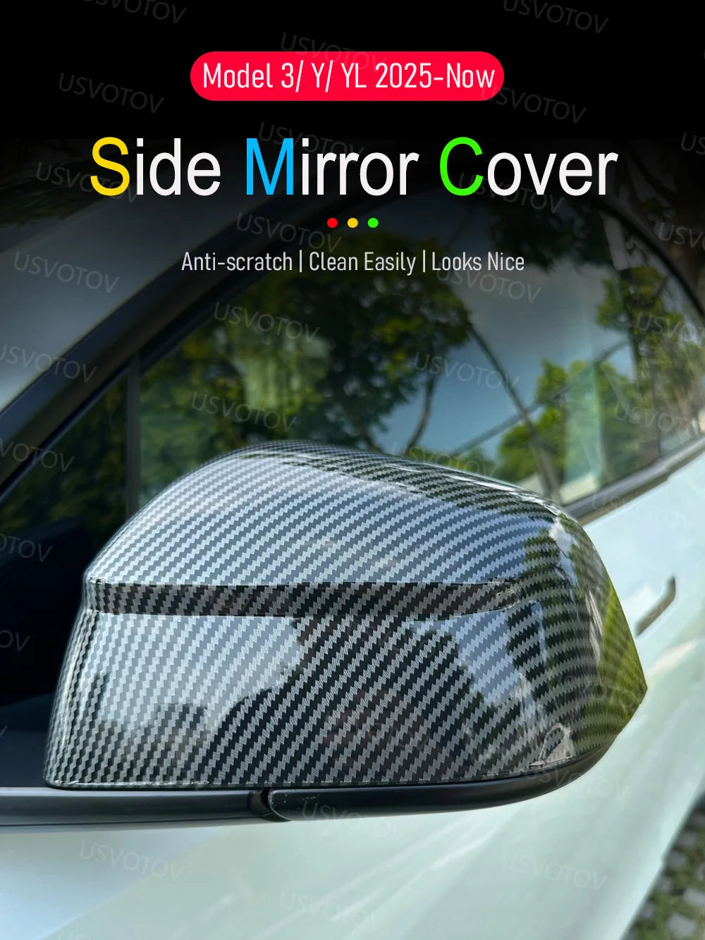 Anti-scratch Rearview Mirror Guard Cover for Tesla Model 3 YL Model Y Juniper Standard Accessories 2026 2025 Side Mirror Covers Vue