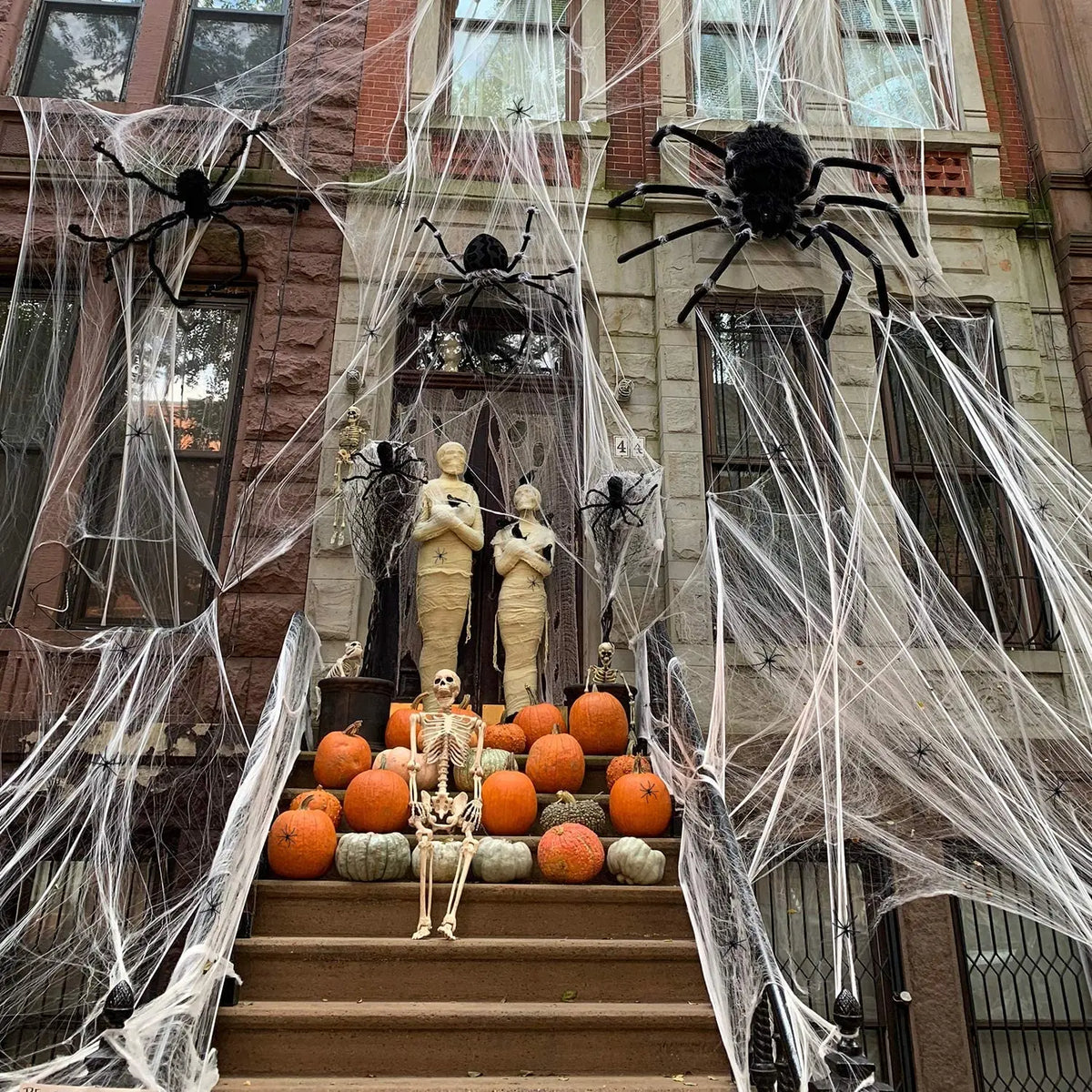 Artificial Spider Web Halloween Decoration Scary Party Scene Props White Stretchy Cobweb Horror House Home Decora Accessories Vue