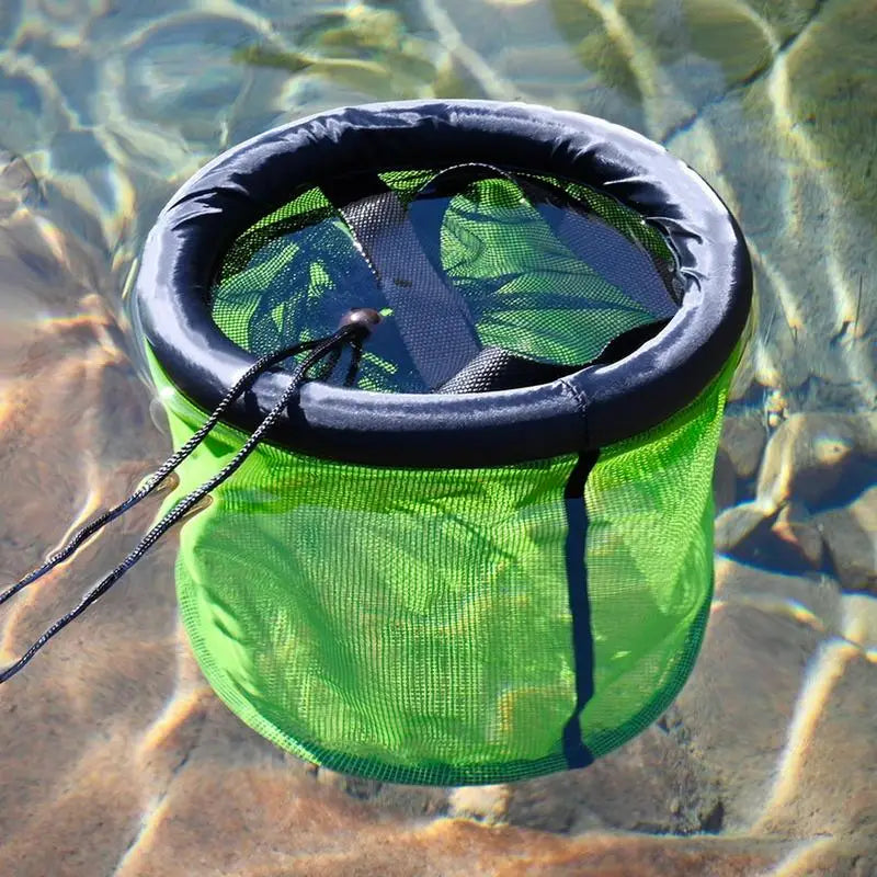 Fish Basket Fishing Net Foldable Portable Dip Net Fish Cage Wire Fishing Pot Prawn Hand Trap Fishing Network Fishing Accessories Vue