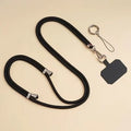 Universal Adjustment Phone Lanyard Necklace Strap Phone Case Solid Color Long Hanging Rope With Clip Anti-Lost Crossbody Lanyard Vue black